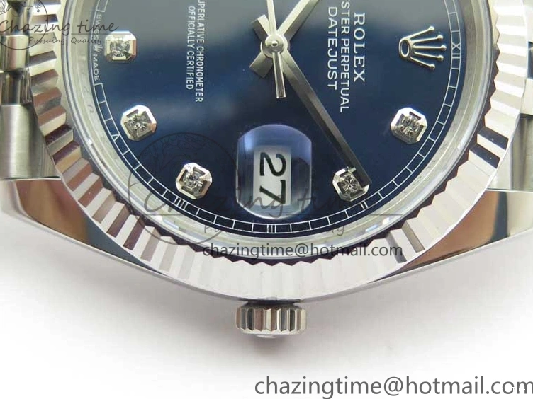 MiroTime 1231 Cozy New DateJust 41 126334 ARF 1:1 Best Edition 904L Steel Blue Diamonds Dial on Jubilee Bracelet A 2548